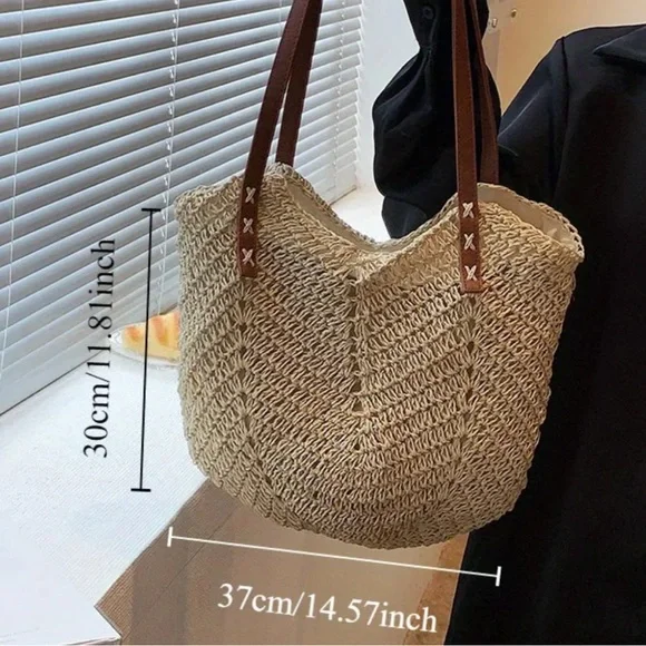 FINAL PRICE ❤️‍🔥 RAFFIA SUMMER BEACH BAG❤️‍🔥 NWT SUMMER BEACH TOTE - Picture 6 of 10